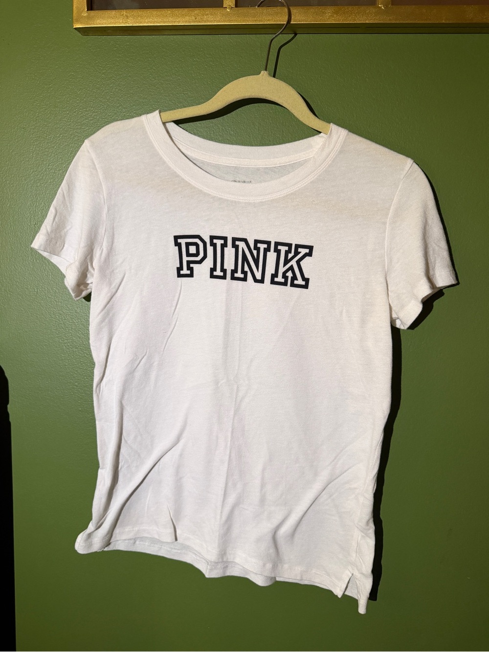 PINK Victoria's Secret White Short Sleeve Logo Tee